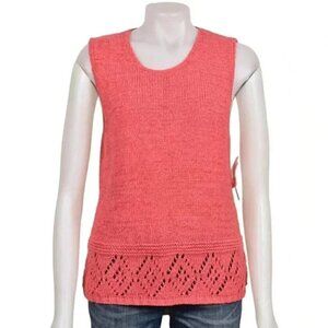 NWT Deane & White Coral Knit Sleeveless Sweater Tank Top Size XL